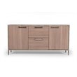 Scranton & Co Brown Oak Faux Concrete File Cabinet with Stainless Steel Legs