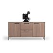 Scranton & Co Brown Oak Faux Concrete File Cabinet with Stainless Steel Legs