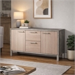 Scranton & Co Brown Oak Faux Concrete File Cabinet with Stainless Steel Legs