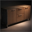 Scranton & Co Brown Oak Faux Concrete File Cabinet with Stainless Steel Legs
