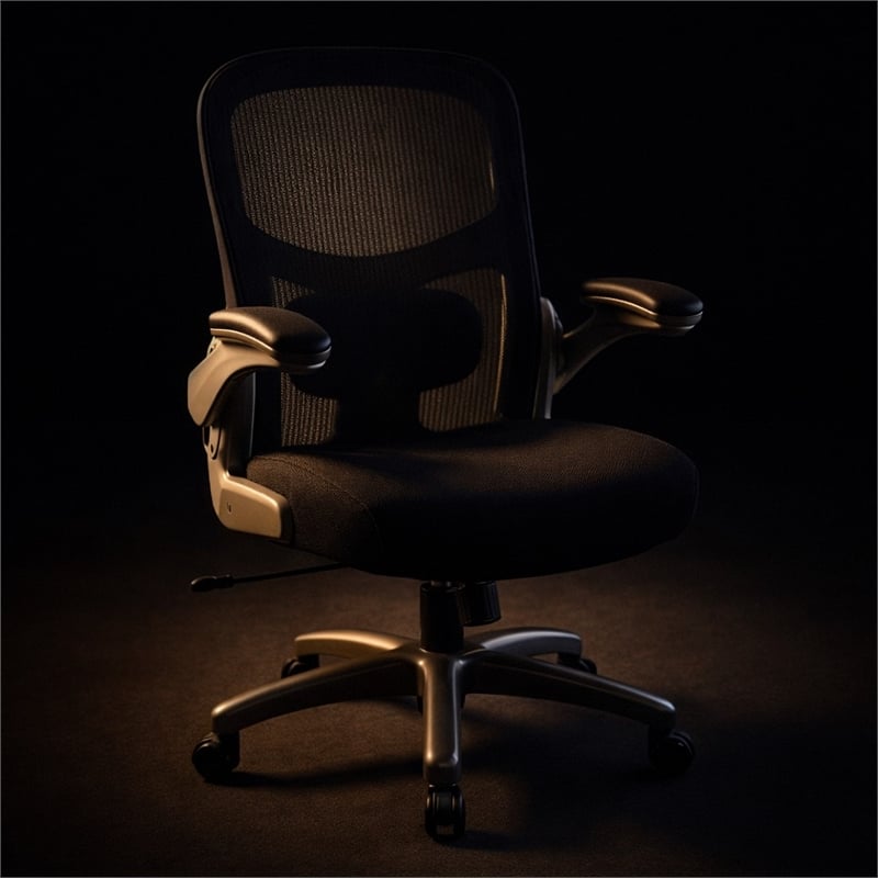 Scranton & Co Black Mesh Executive Chair with Lumbar Support