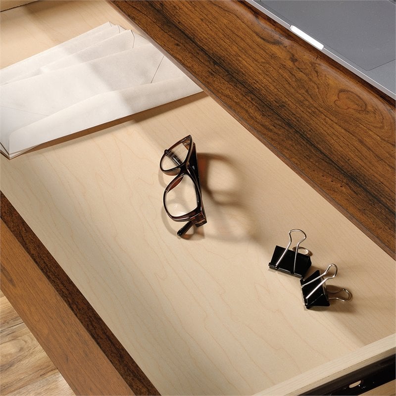 Scranton & Co Engineered Wood Computer Desk with Storage in Washington Cherry