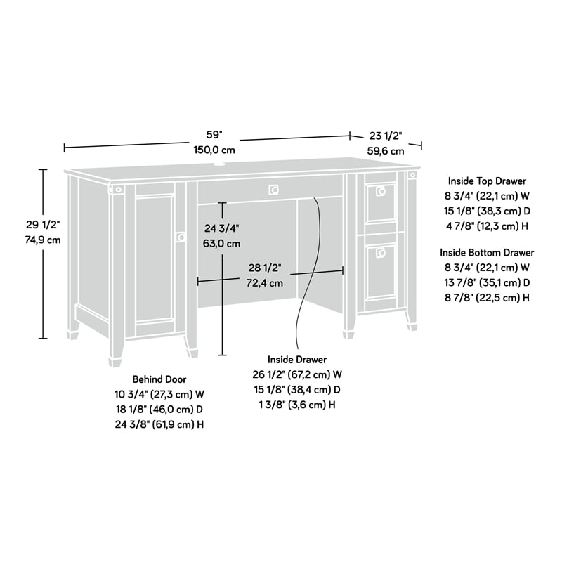 Scranton & Co Engineered Wood Computer Desk with Storage in Washington Cherry