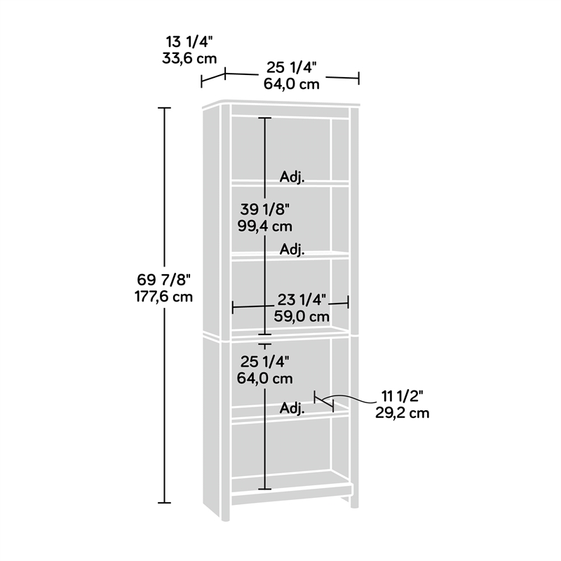 Scranton & Co 3-Shelf Bookcase in Glacier Oak Finish