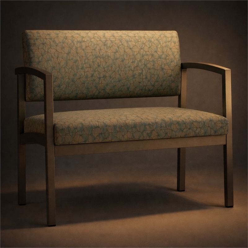 Scranton & Co Steel Bariatric Guest Chair with Green Upholstery