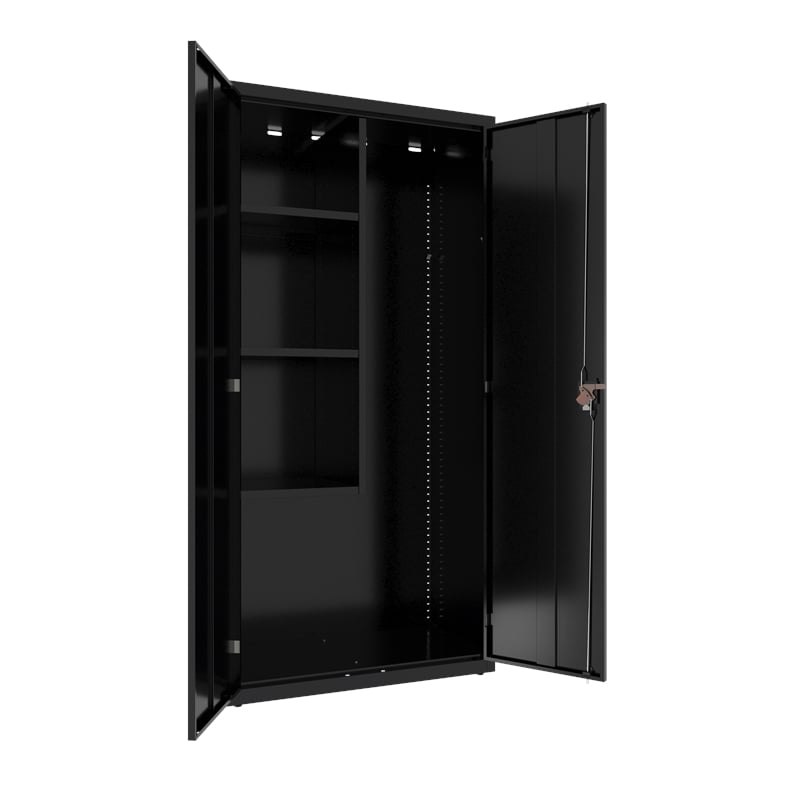 Scranton & Co Metal Janitorial Cabinet in Black 72 in Height