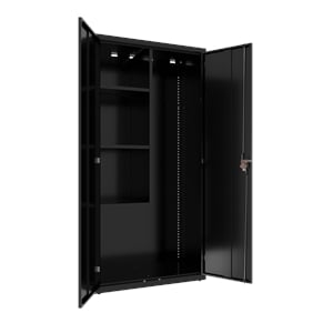 Scranton & Co Metal Janitorial Cabinet in Black 72 in Height