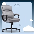 Scranton & Co Velvet Executive Office Chair in Grey with Adjustable Arms