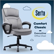 Scranton & Co Velvet Executive Office Chair in Grey with Adjustable Arms