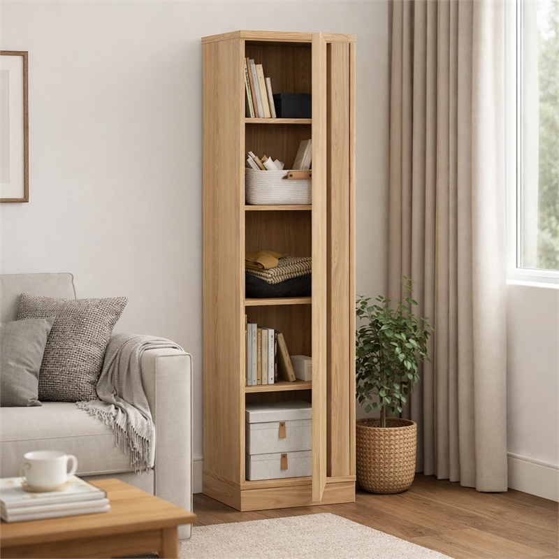 Scranton & Co Accent Bookcase with Fixed Shelves in Green Mist 70