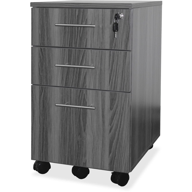 Scranton & Co Medina Box-Box-File Pedestal in Gray Steel Laminate