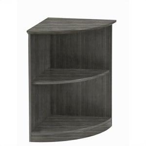 Scranton & Co 2-Shelf Adjustable Wood Bookcase in Gray Steel Finish