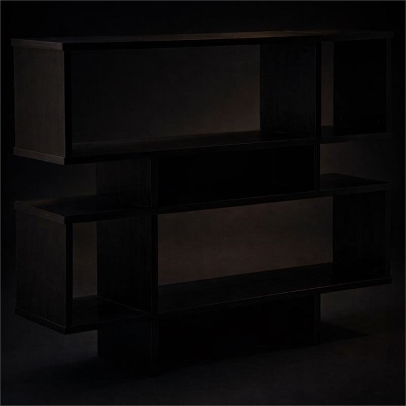 Scranton & Co 4-Level Bookshelf in Espresso Faux Wood Grain