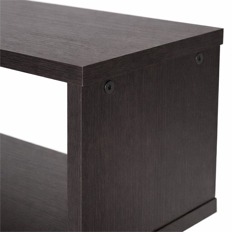 Scranton & Co 4-Level Bookshelf in Espresso Faux Wood Grain