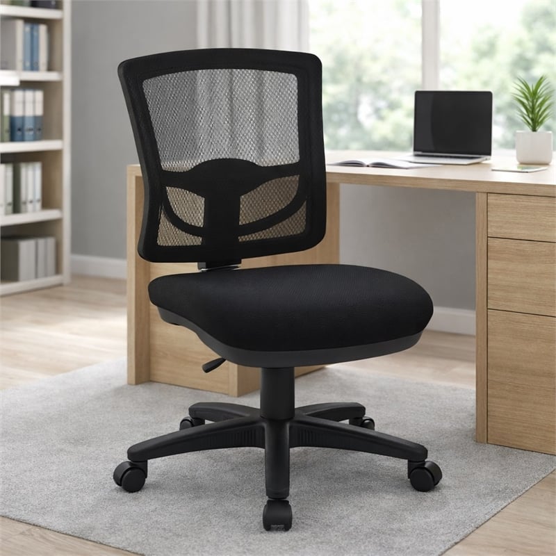 Scranton & Co ProGrid Mesh Task Chair Without Arms in Coal Fabric