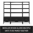 Scranton & Co Large Etagere Bookcase with File Drawer in Matte Black