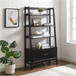 Scranton & Co Large Etagere Bookcase with File Drawer in Matte Black