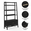 Scranton & Co Large Etagere Bookcase with File Drawer in Matte Black