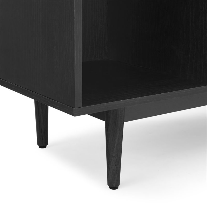 Scranton & Co 6-Cubby Wooden Record Storage Cube Bookcase in Black