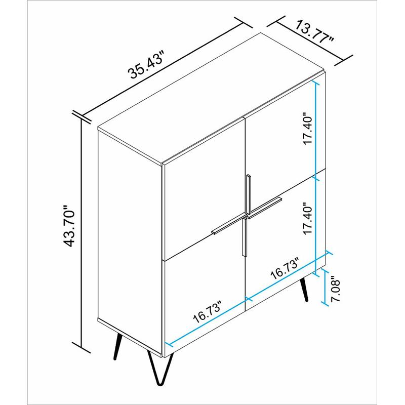 Scranton & Co Engineered Wood 4-Shelf Low Cabinet in White
