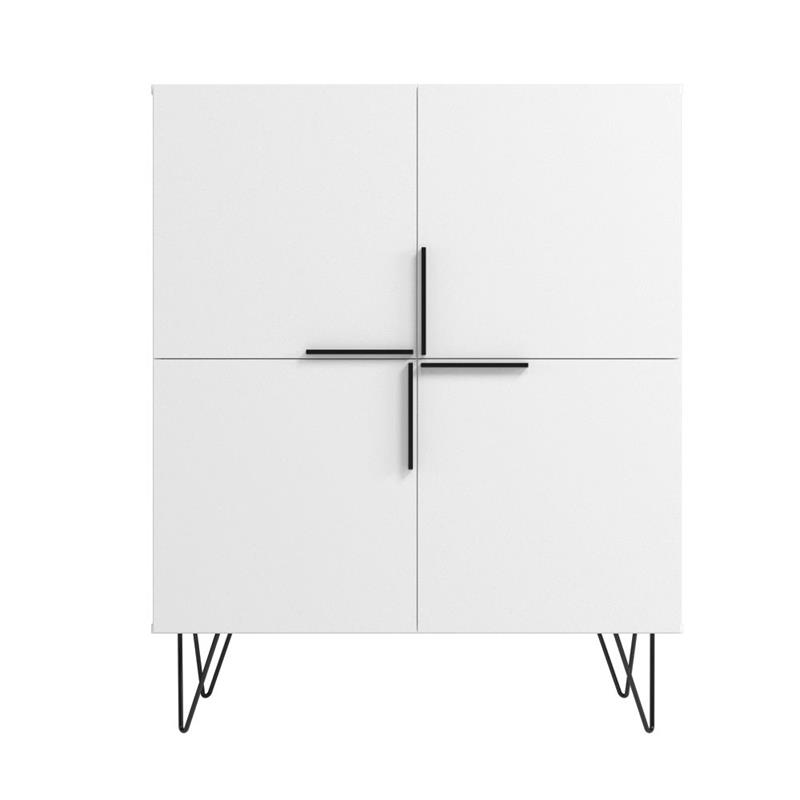 Scranton & Co Engineered Wood 4-Shelf Low Cabinet in White