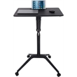Scranton & Co Mobile Pneumatic Laptop Desk with Metal Frame in Black