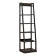 Scranton & Co 6-Shelf Rubberwood Wall Pier in Peppercorn Espresso