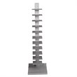 Scranton & Co 11-Shelf Metal Tower Bookcase in Painted Silver