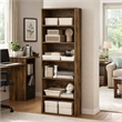 Scranton & Co Set of 2 6-Tier Bookshelf in Amber Pine Finish