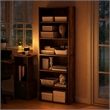 Scranton & Co Set of 2 6-Tier Bookshelf in Amber Pine Finish