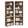 Scranton & Co Set of 2 6-Tier Bookshelf in Amber Pine Finish