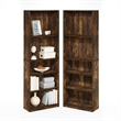 Scranton & Co Set of Two 5-Tier Bookshelves with Adjustable Shelf in Amber Pine