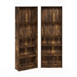 Scranton & Co Set of Two 5-Tier Bookshelves with Adjustable Shelf in Amber Pine