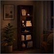 Scranton & Co Set of Two 5-Tier Bookshelves with Adjustable Shelf in Amber Pine