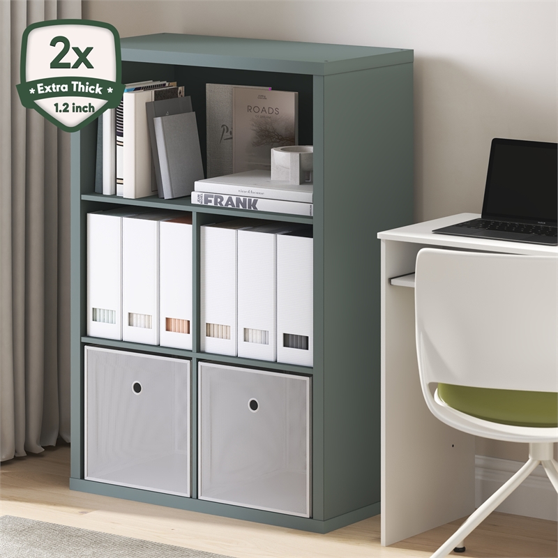 Scranton & Co 5-Cube Reversible Bookcase with Sage Green Finish