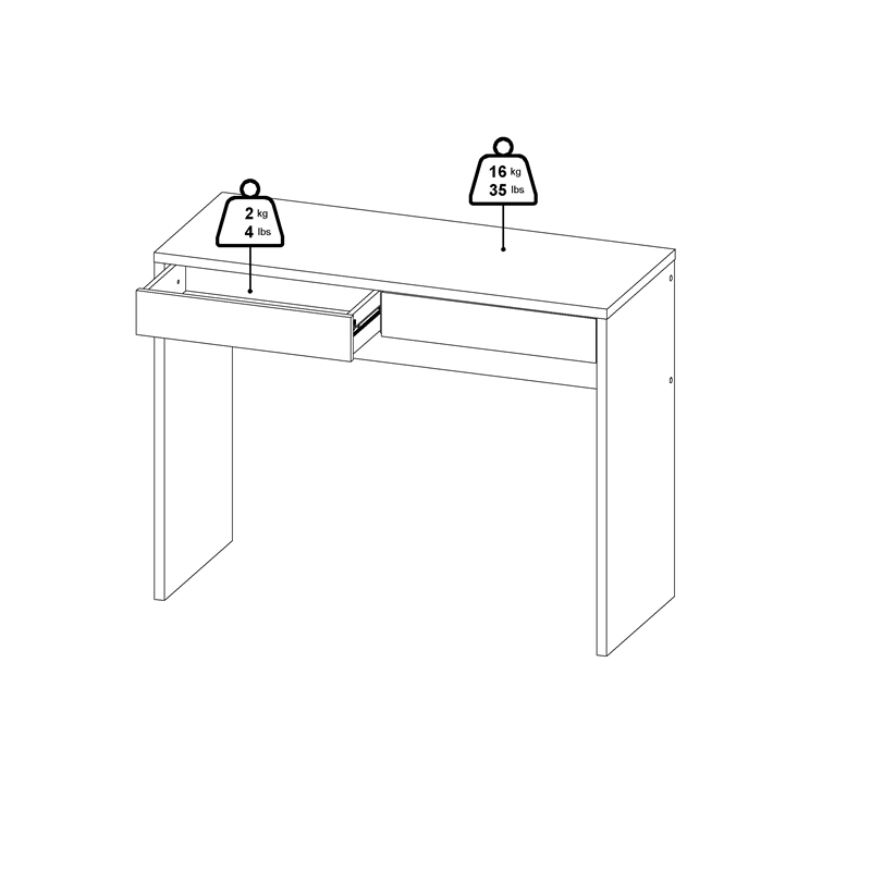Scranton & Co Wilbur Home Office Writing Desk 2 Drawers Jackson Hickory
