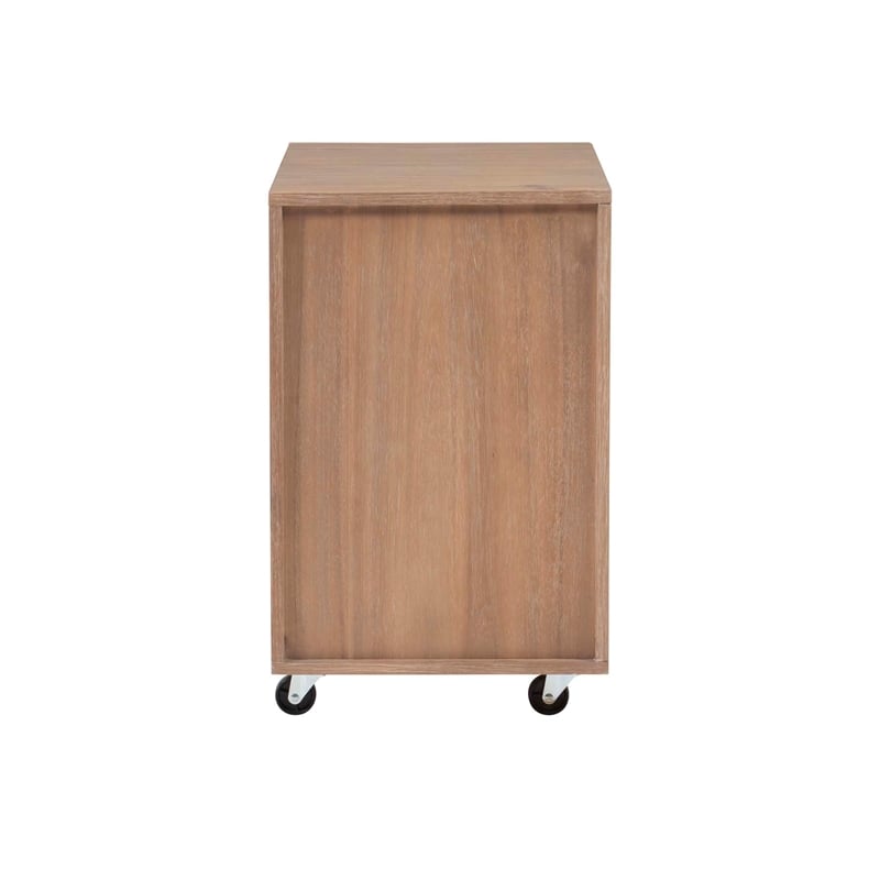 Scranton & Co 3-Drawer Natural File Cabinet with Rolling Castors