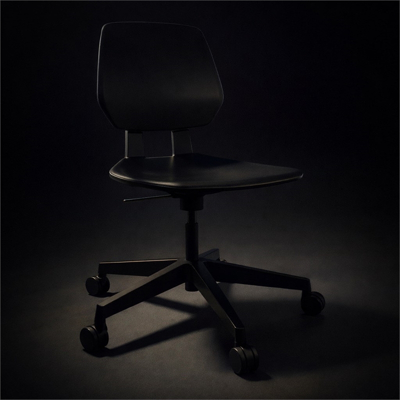Scranton & Co Modern Adjustable Rolling Office Chair with Black Finish