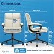 Scranton & Co Ergonomic Mid Back Desk Chair in Bonded Leather White