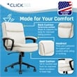 Scranton & Co Ergonomic Mid Back Desk Chair in Bonded Leather White