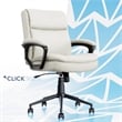 Scranton & Co Ergonomic Mid Back Desk Chair in Bonded Leather White