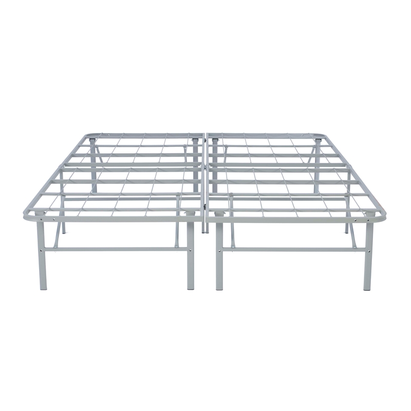 Scranton & Co Folding Platform Queen Base in Grey Powder-Coated Steel