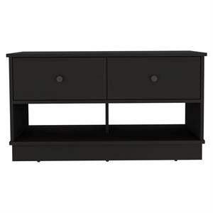Scranton & Co Engineered Wood Entryway Bench in Black Wengue with Storage
