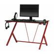 Scranton & Co Gaming Computer Desk in Red/Black with Cup and Headphone Holder