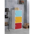 Scranton & Co 3-Shelf Multi-Purpose Bookcase in Rainbow Finish