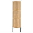 Scranton & Co 3-Tier Wood Display Cabinet with Metal Legs in Oak