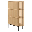 Scranton & Co 3-Tier Wood Display Cabinet with Metal Legs in Oak