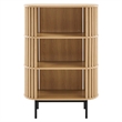 Scranton & Co 3-Tier Wood Display Cabinet with Metal Legs in Oak
