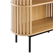 Scranton & Co 3-Tier Wood Display Cabinet with Metal Legs in Oak