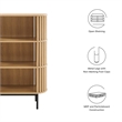 Scranton & Co 3-Tier Wood Display Cabinet with Metal Legs in Oak